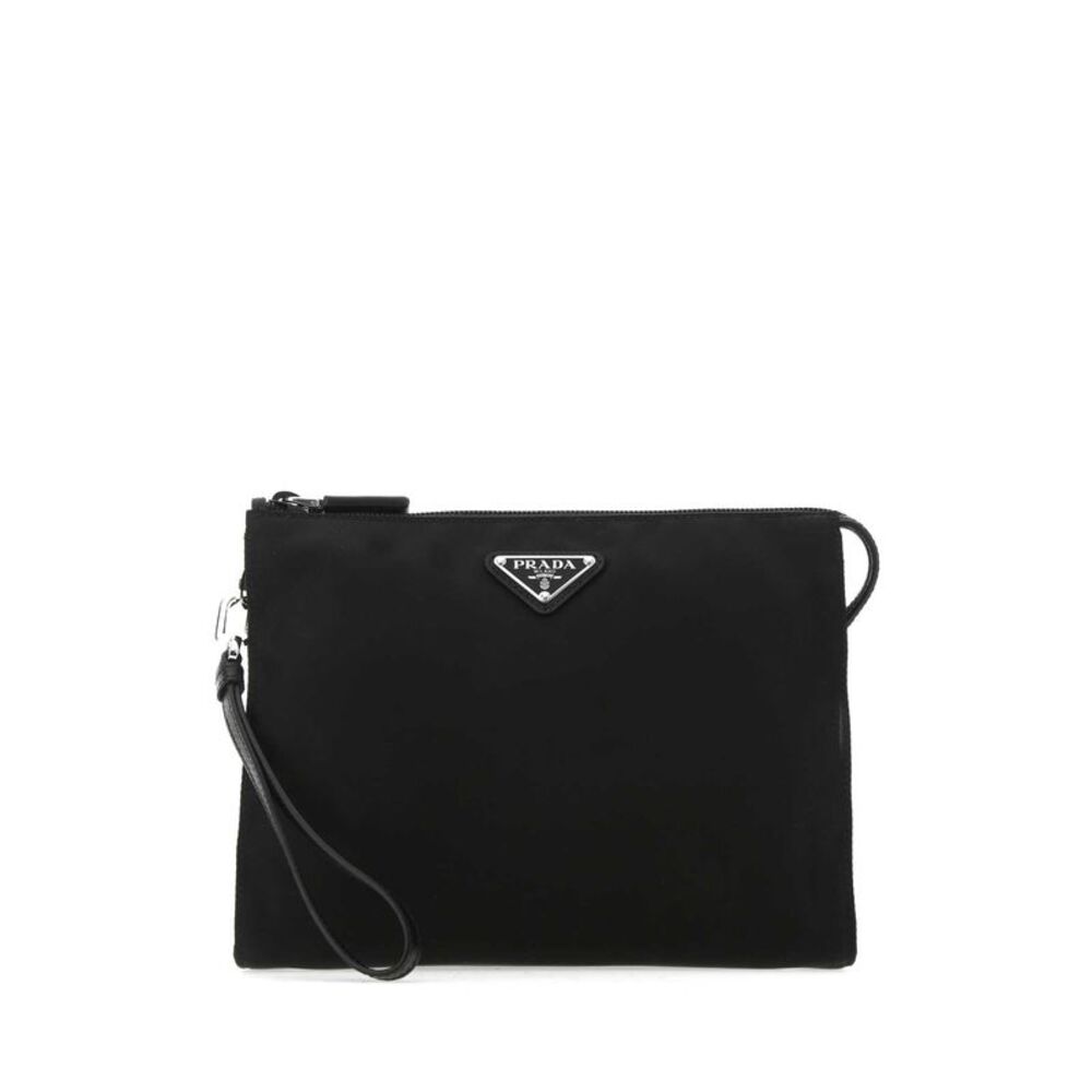 Prada Men Black Re-Nylon Clutch
